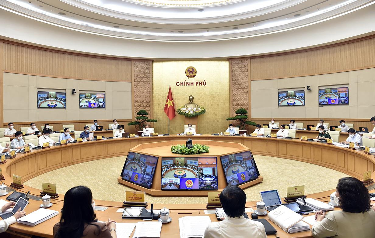 Thủ tướng Phạm Minh Chính chủ trì phiên họp Chính phủ thường kỳ - Ảnh: VGP/Nhật Bắc